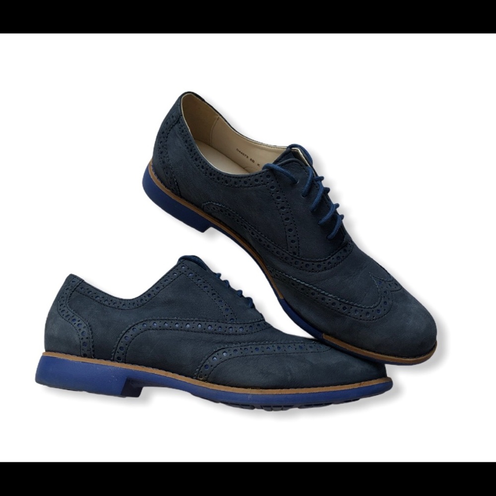 Cole Haan wingtip blue oxfords size 8B